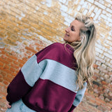 Color Block Sweater burgundy