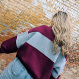 Color Block Sweater burgundy