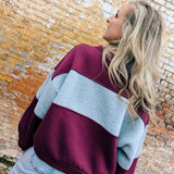 Color Block Sweater burgundy