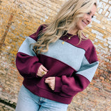 Color Block Sweater burgundy