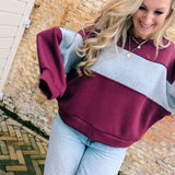 Color Block Sweater burgundy