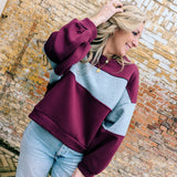 Color Block Sweater burgundy