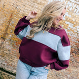 Color Block Sweater burgundy