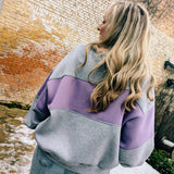 Color Block Sweater grijs/lila