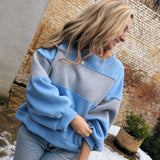 Color Block Sweater blauw