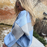 Color Block Sweater blauw